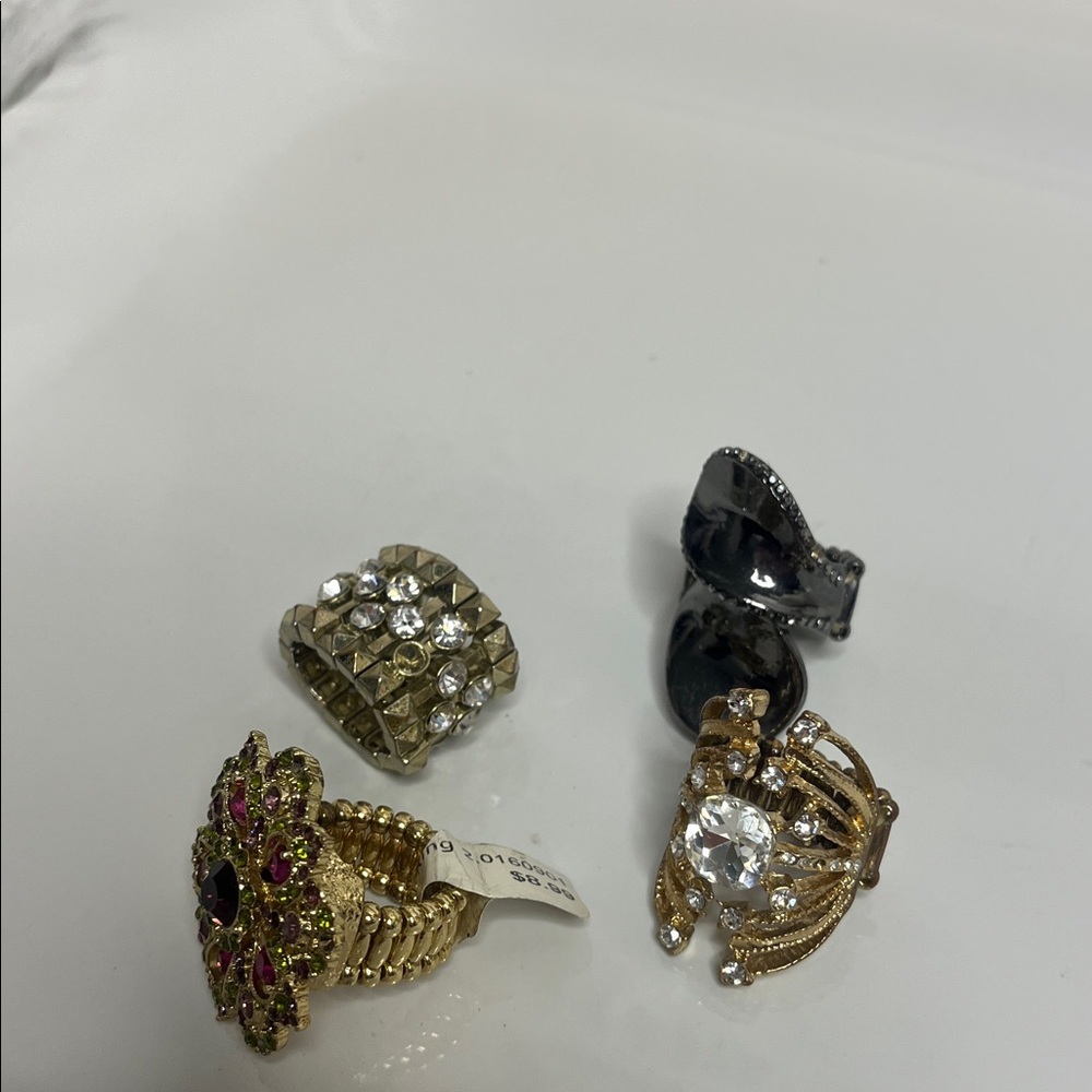 Bundle of Multi-Color Statement Rings - Picture 4 of 4
